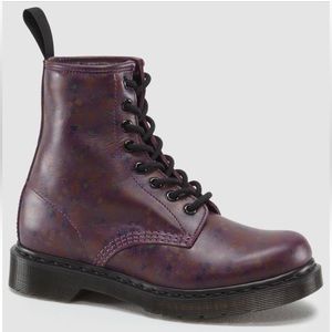 Dr.Martens Deep Purple Litter Flowers Leather Lace up   Boots Size 6